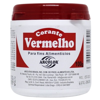 ARCOLOR CORANTE VERMELHO 100G
