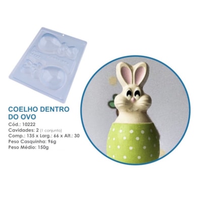 BWB FORMA OVO PASCOA SILICONE COELHA COD