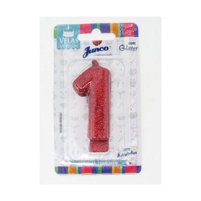 JUNCO VELA ANIV LIVE COLORS C/GLITER N.1 VERMELHO