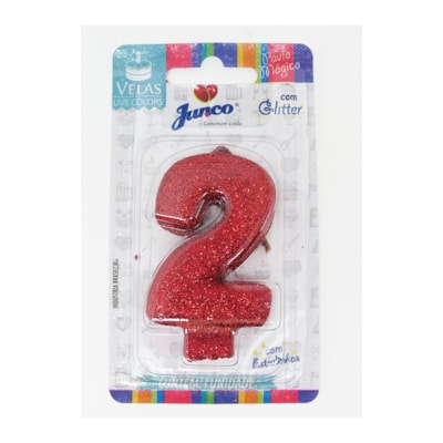 JUNCO VELA ANIV LIVE COLORS C/GLITER N.2 VERMELHO