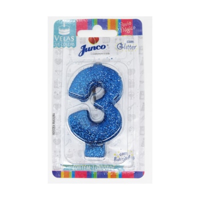 JUNCO VELA ANIV LIVE COLORS C/GLITER N.3 AZUL