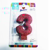 JUNCO VELA ANIV LIVE COLORS C/GLITER N.3 VERMELHO