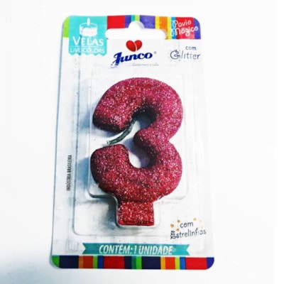 JUNCO VELA ANIV LIVE COLORS C/GLITER N.3 VERMELHO