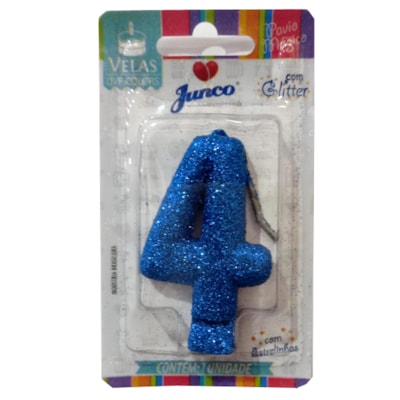 JUNCO VELA ANIV LIVE COLORS C/GLITER N.4 AZUL