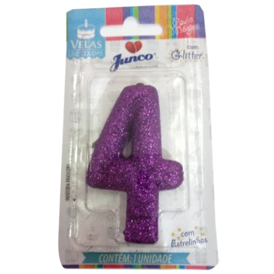 JUNCO VELA ANIV LIVE COLORS C/GLITER N.4 LILAS