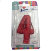 JUNCO VELA ANIV LIVE COLORS C/GLITER N.4 VERMELHO