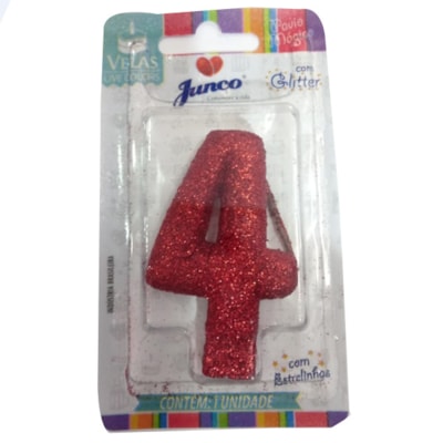 JUNCO VELA ANIV LIVE COLORS C/GLITER N.4 VERMELHO