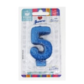JUNCO VELA ANIV LIVE COLORS C/GLITER N.5 AZUL