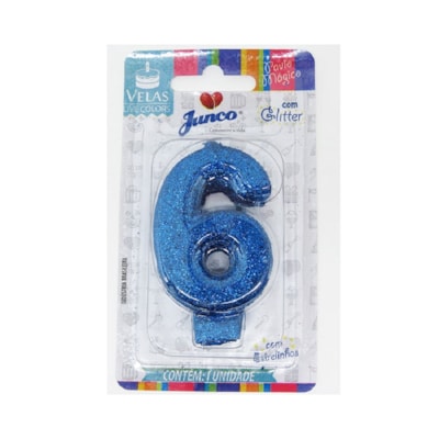 JUNCO VELA ANIV LIVE COLORS C/GLITER N.6 AZUL