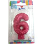 JUNCO VELA ANIV LIVE COLORS C/GLITER N.6 VERMELHO