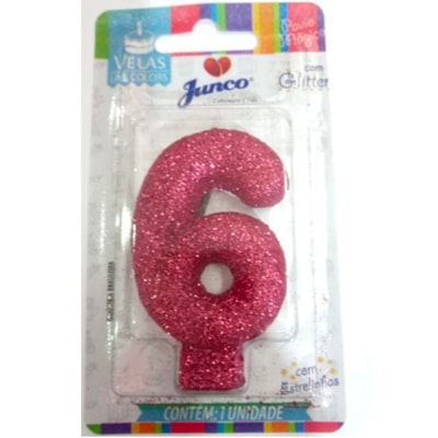 JUNCO VELA ANIV LIVE COLORS C/GLITER N.6 VERMELHO