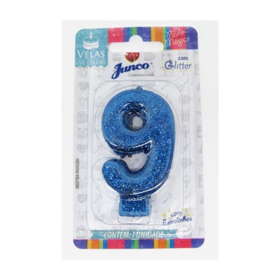 JUNCO VELA ANIV LIVE COLORS C/GLITER N.9 AZUL