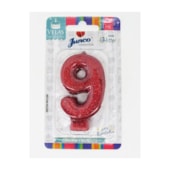 JUNCO VELA ANIV LIVE COLORS C/GLITER N.9 VERMELHO