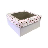 PACKAGING CAIXA BOLO QD N3 BRANCA C/VISOR 27X27X15CM 1131