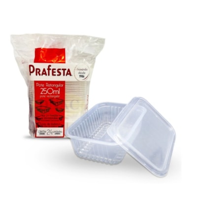 PRAFESTA POTE RETANGULAR 250ML